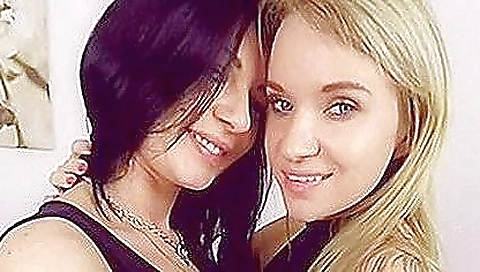 Hawt lesbians fucking on the table