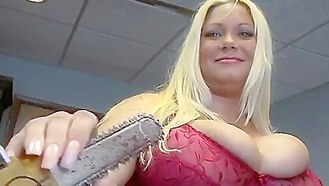 Sexy blonde gets a doubl firing of sexul sawer