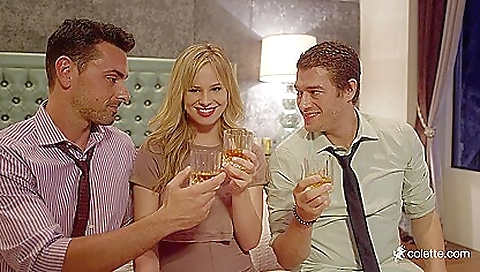 Sexy blonde babe with her boyfriend