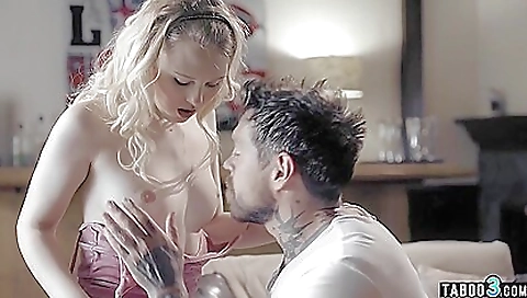 Sexy blonde swallows a load of cum