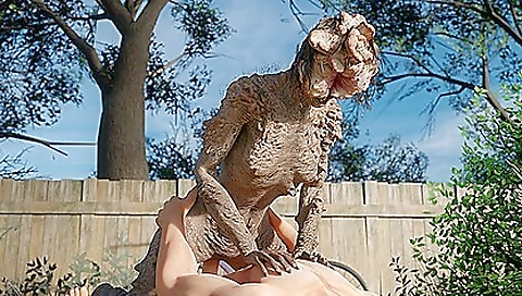 Hot milf in a sexy lingerie and popcorn lang